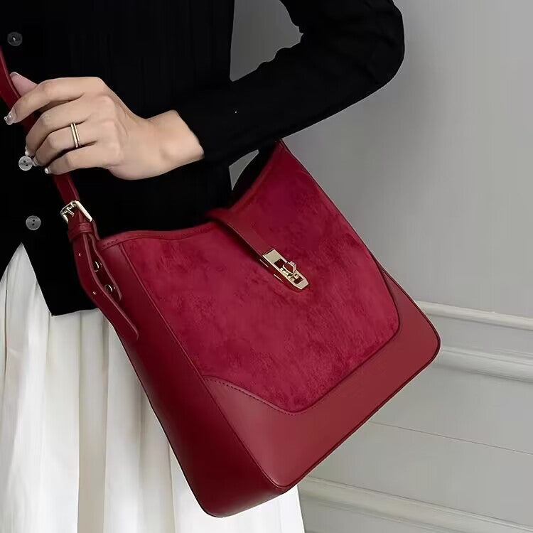 Women's Red Large Capacity High-grade Retro Bridal Tote Bags