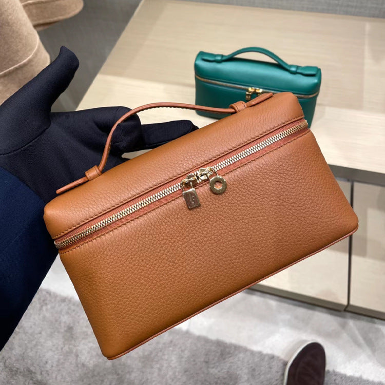Women's Leather Lunch Box Genuine Pattern First Crossbody Bags