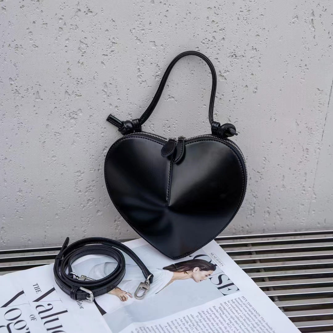 Women's Heart Shape Cowhide Peach Heart-shaped Bags