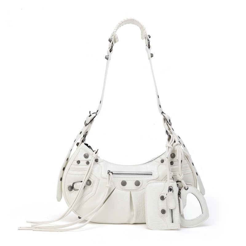 Motorcycle Three-in-one Crocodile Rivet Underarm Selenodont Shoulder Bags
