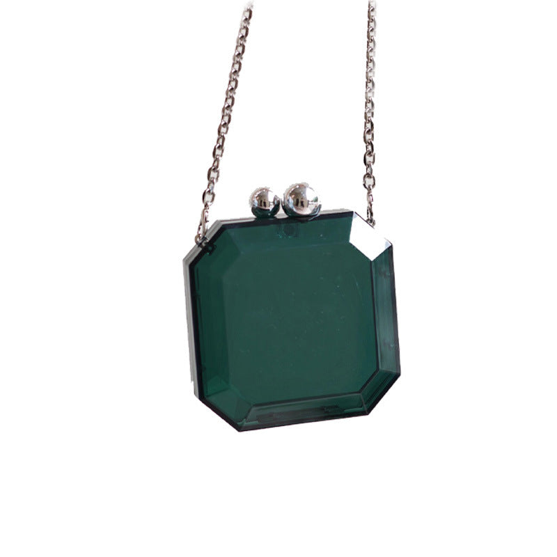 Women's Acrylic Transparent Box Chain Dinner Simple Shoulder Bags