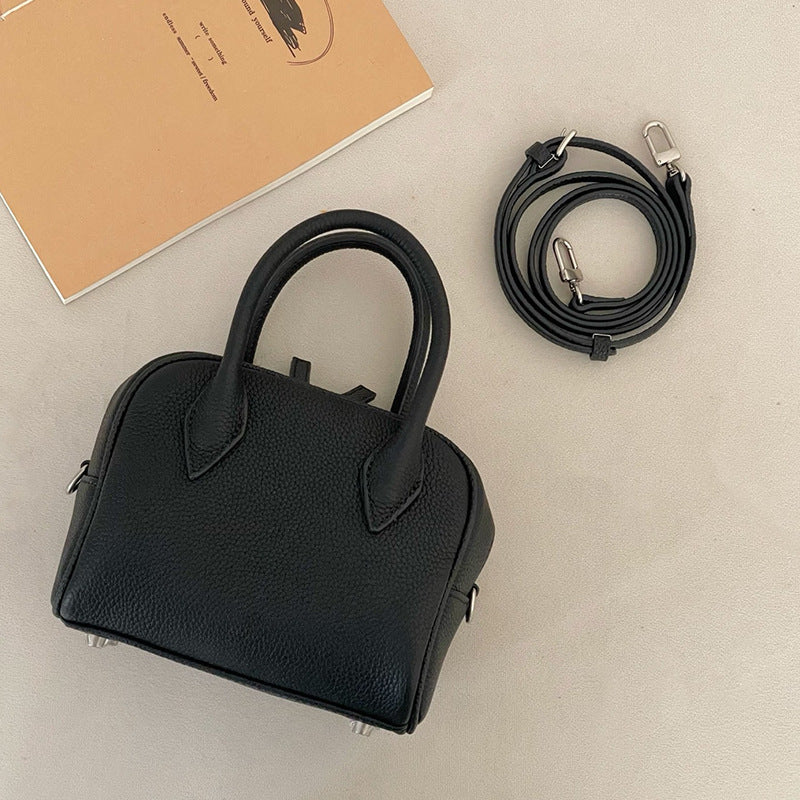 Women's First Layer Cowhide Boston Genuine Leather Handbags