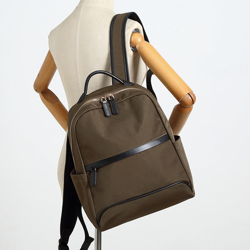 Oxford Cloth With Cowhide Large Capacity Backpacks