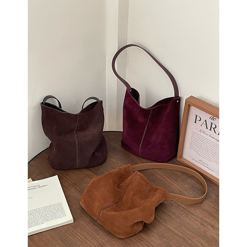 Wire Matte Cowhide Cross Body Niche Retro Shoulder Bags