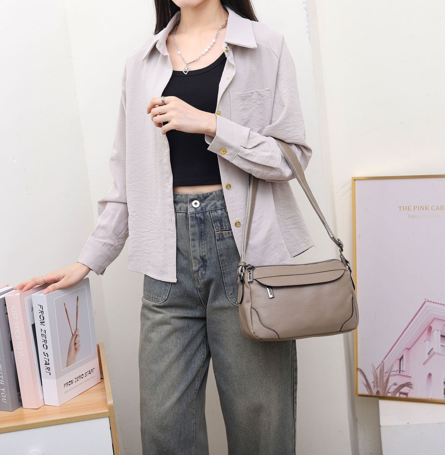 Women's Layer Cowhide Shell Popular Fashion Practical Bags