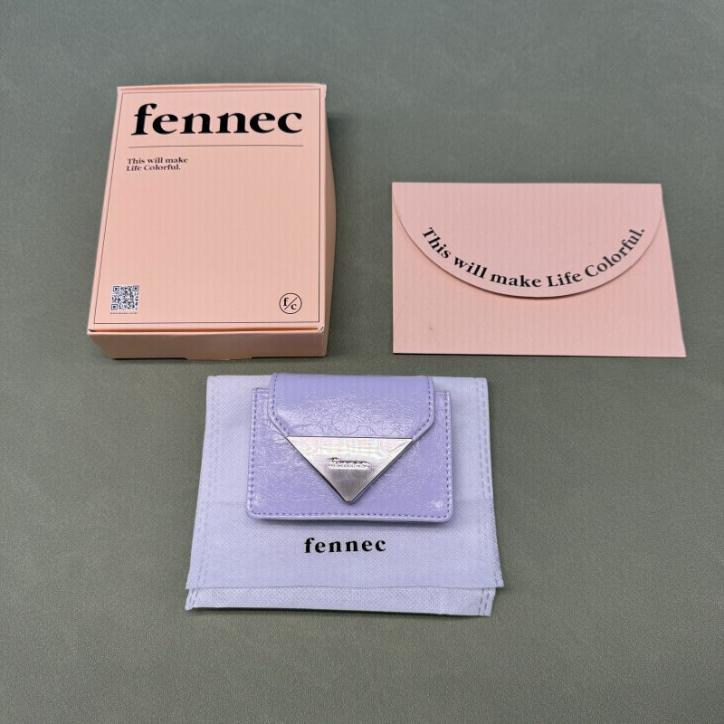 Women's Classic Triangle Patent Leather Portable Fashion Document Card Holder