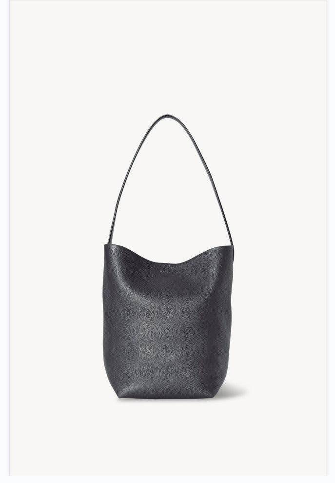 Women's Genuine Leather Litchi Pattern Cowhide Large Bucket Bags