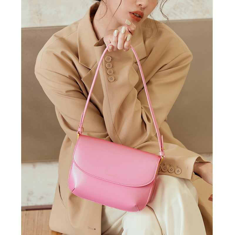 Women's High-grade Underarm Fashion Genuine Leather Niche Small Square Bags