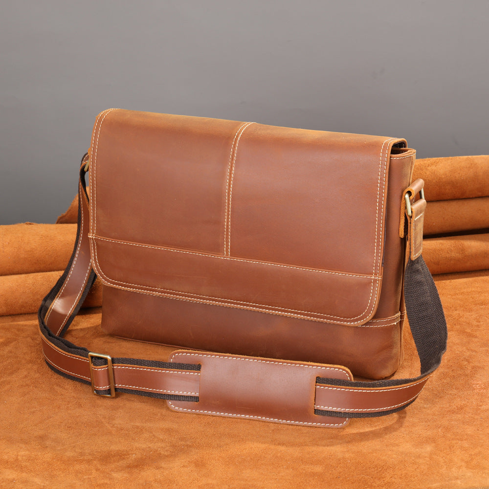 Men's Retro Crazy Horse Leather Genuine Large Capacity Men's Bags