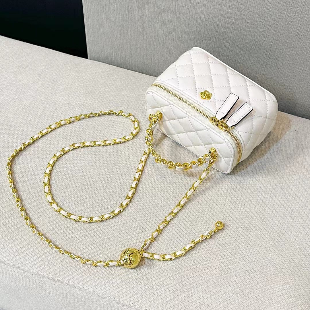 Women's Genuine Leather Classic Style Rhombus Chain Shoulder Bags