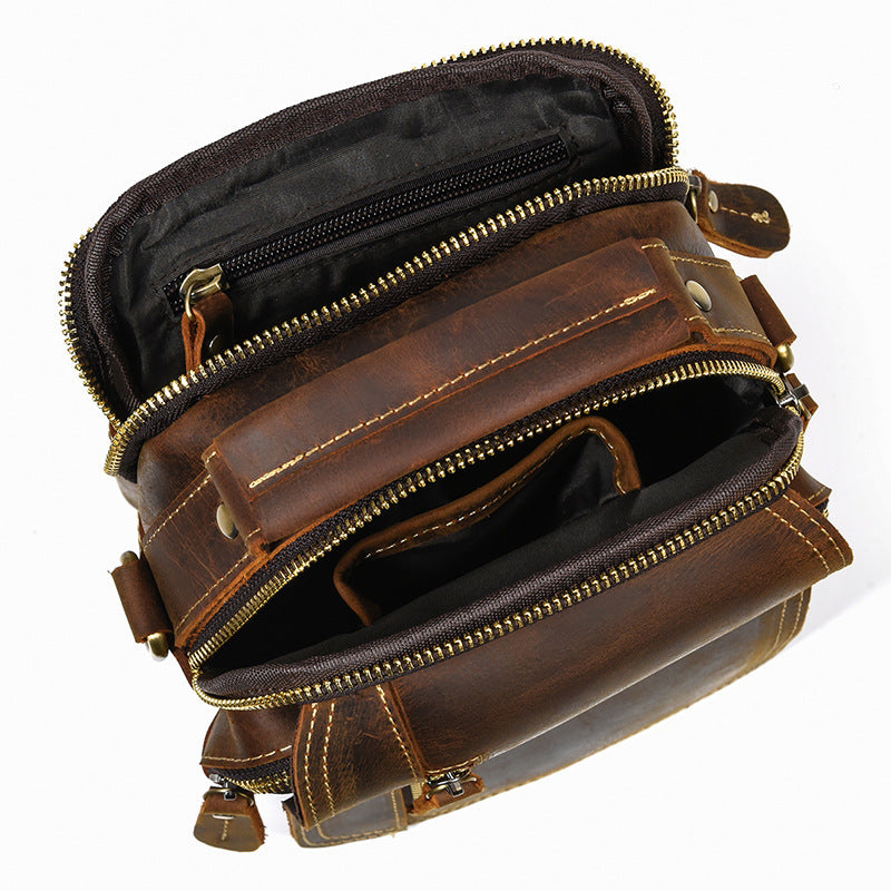 Crazy Horse Leather Vintage Large Capacity Shoulder Bags