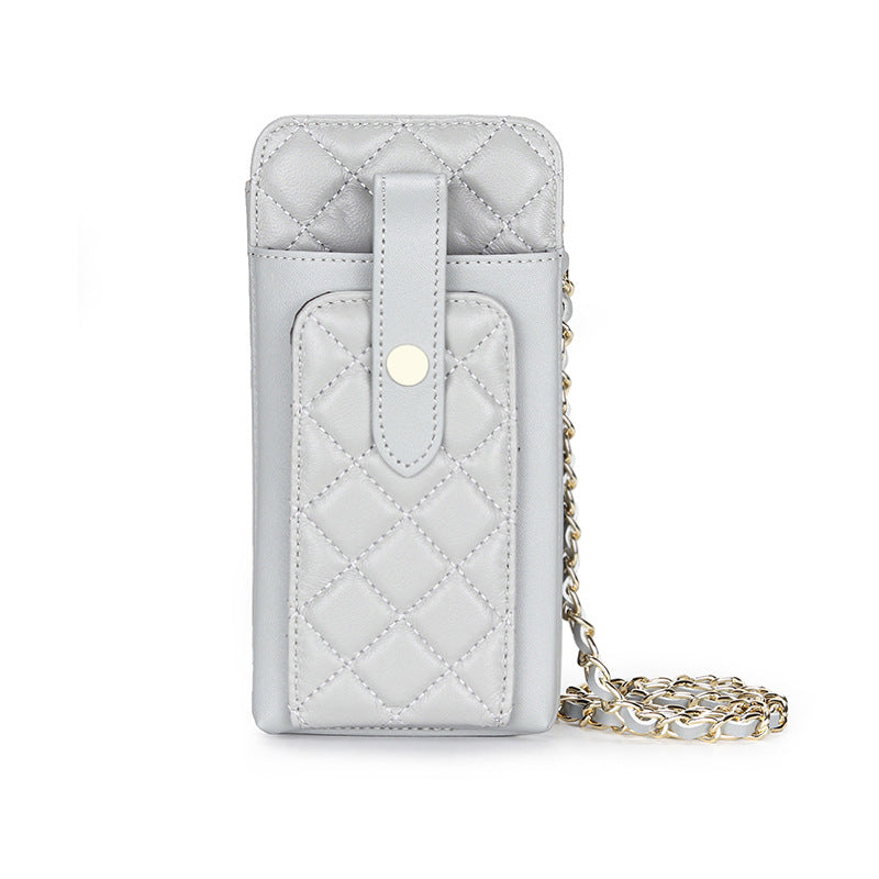 Women's Classic Style Rhombus Vertical Mobile Chain Phone Bags
