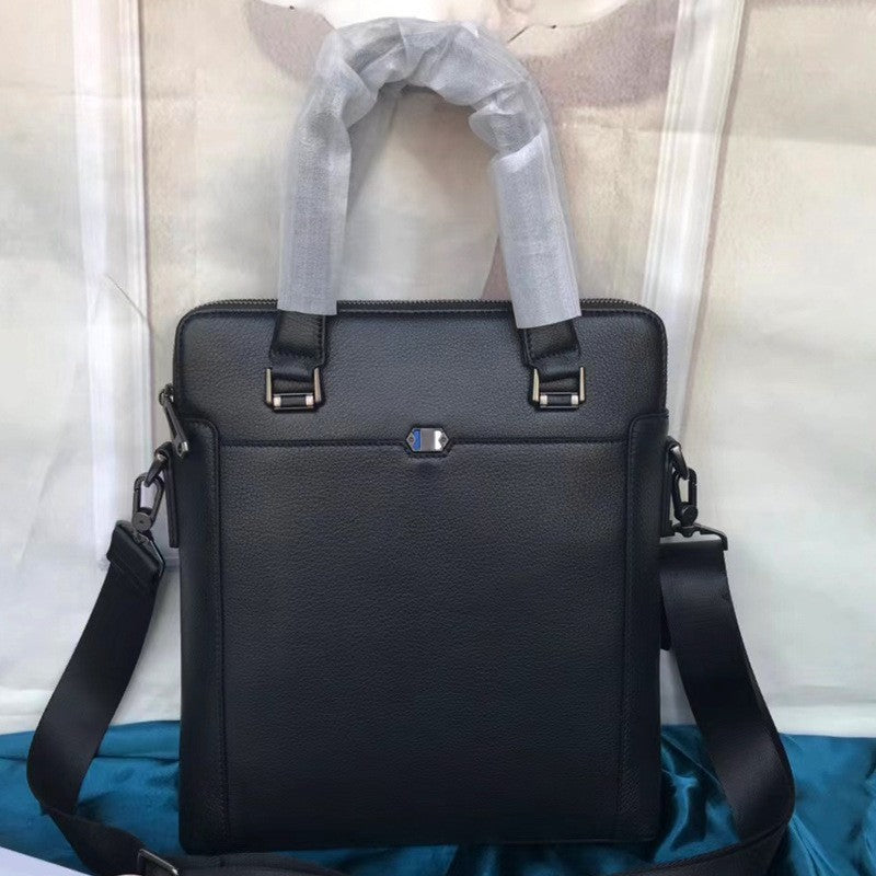 Men's Vertical Niche Business Commute Genuine Leather Men's Messenger Bags