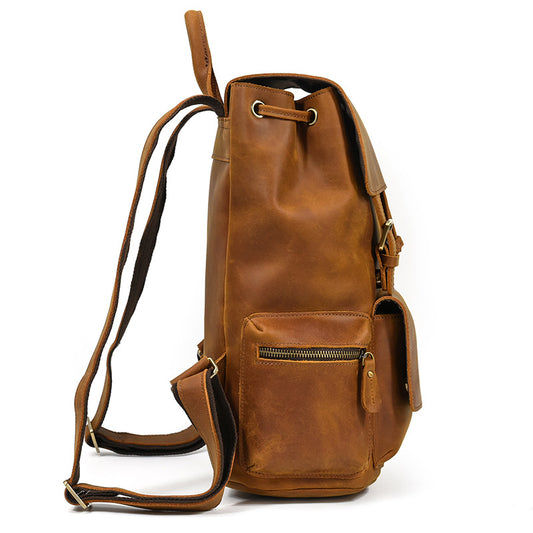 Women's & Men's & Crazy Horse Leather Vintage Closed Backpacks