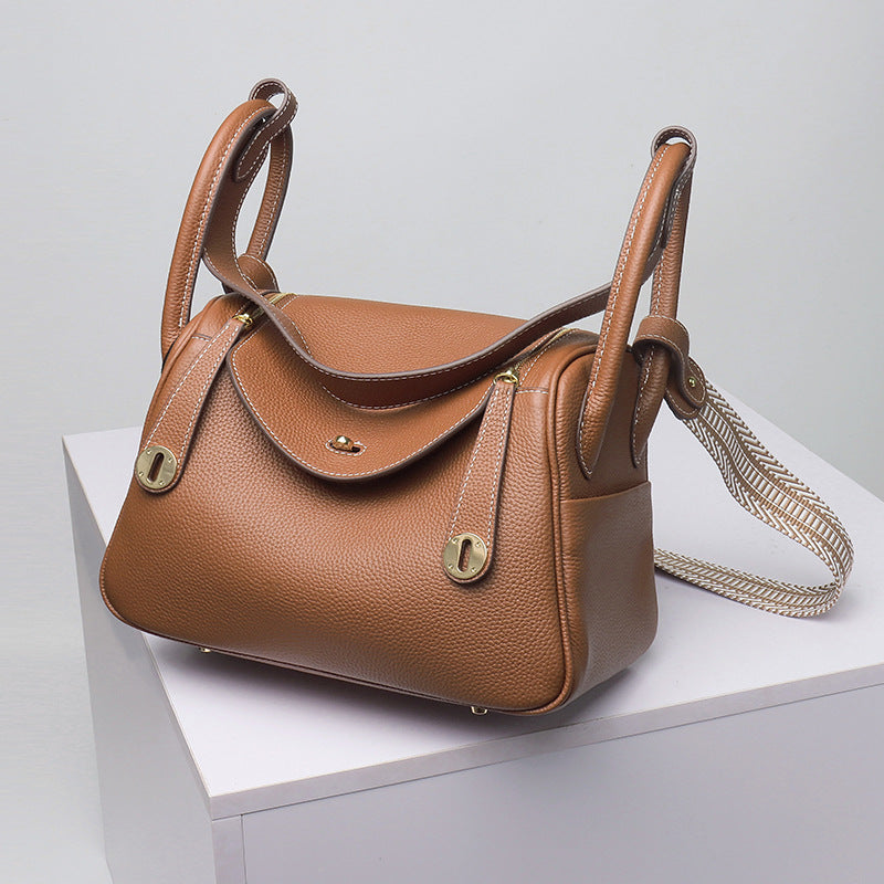 Women's Layer Cowhide Doctor Lindy Medical Box Leather Shoulder Bags