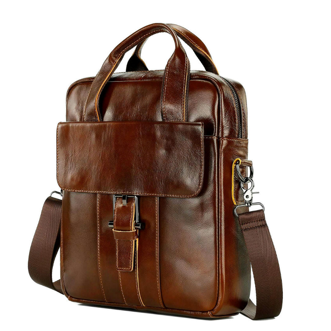 Men's First Layer Cowhide Business Vertical Portable Bags
