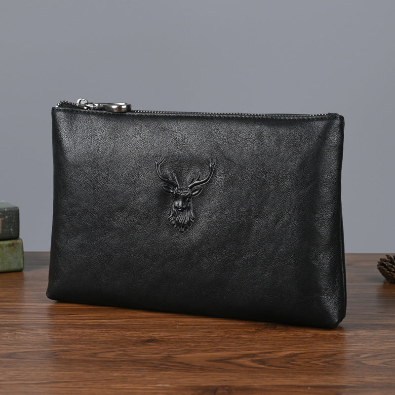 Layer Tree Height Vegetable Tanning Leather Retro Clutch Men's Handbags