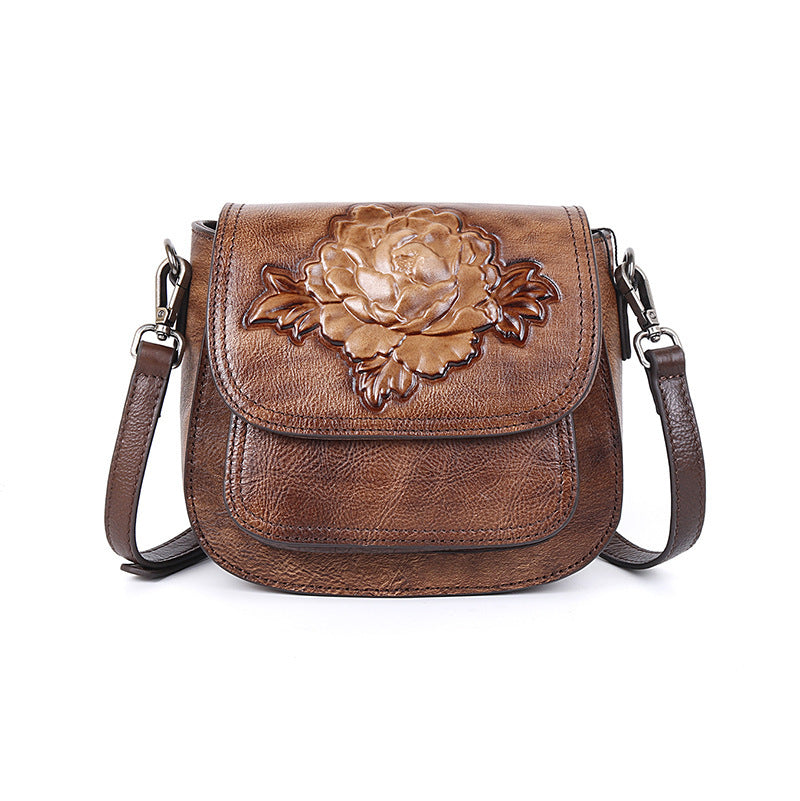 Leather Retro Chinese Style Embossed Handmade Bags