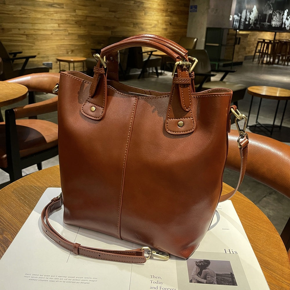 Women's First Layer Cowhide Large Capacity Totes Crossbody Bags