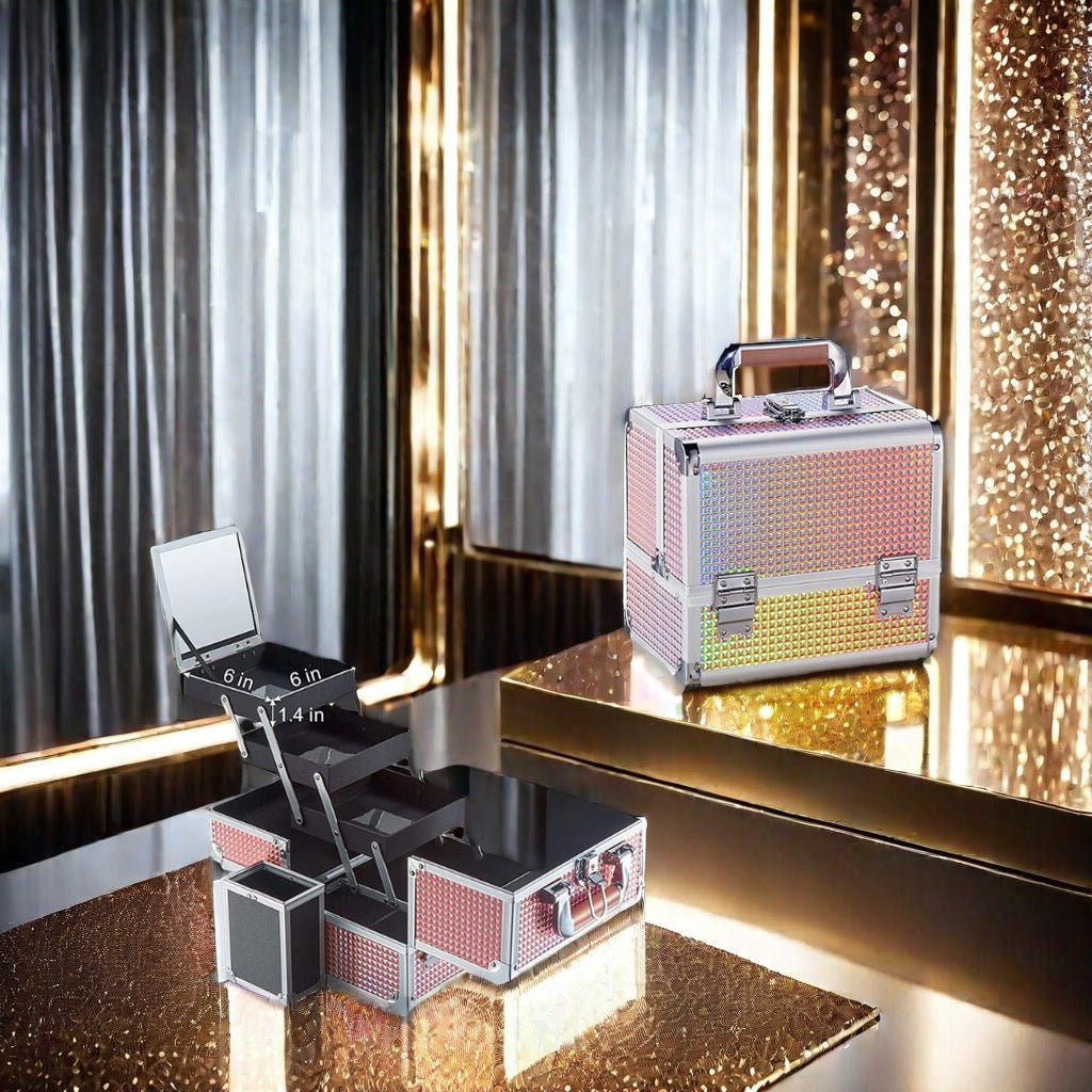 Box Tray With Mirror Makeup Artist Go Out Cosmetic Cases