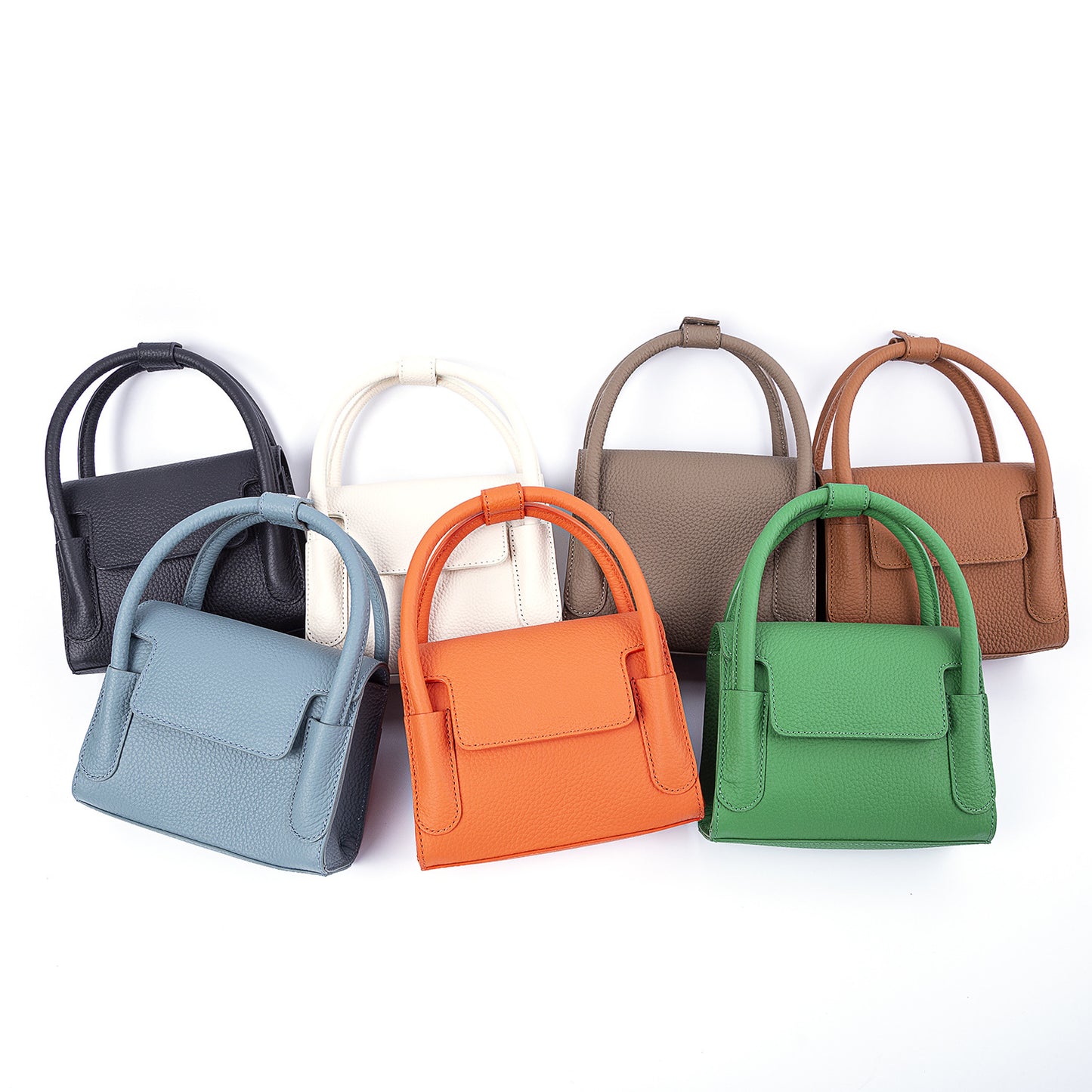 Niche Designer Car Lychee Pattern Cowhide Crossbody Bags