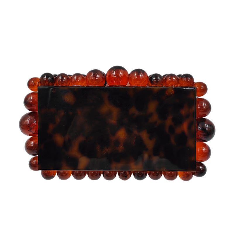 Women's Marbling Acrylic Candy Color Beads One Crossbody Bags