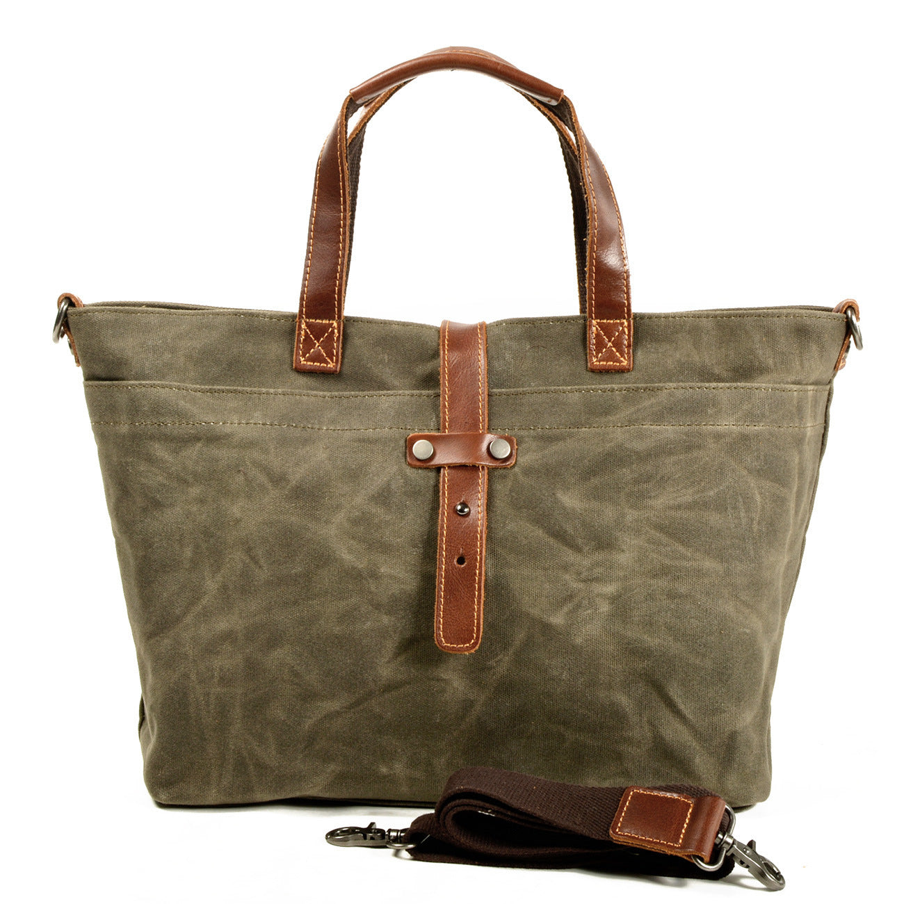 Women's Portable Genuine Leather Solid Color Simple Tote Bags