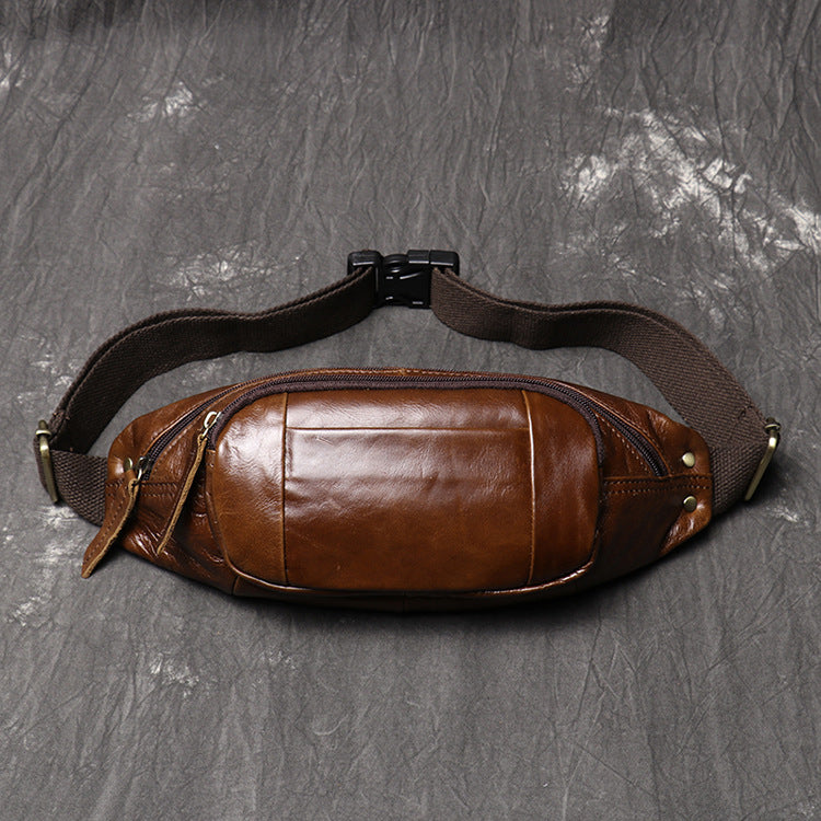 Women's & Men's & Cowhide Genuine Leather Large Capacity Men's Chest Bags