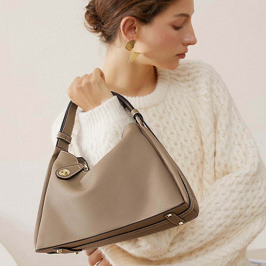 Women's High-grade Genuine Leather Fashion Underarm Elegant Bags