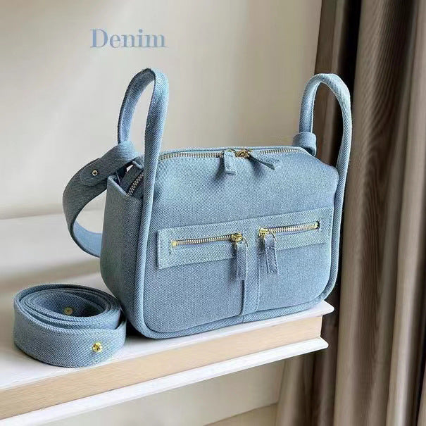 Women's Denim Design Retro High Sense Underarm Small Square Bags