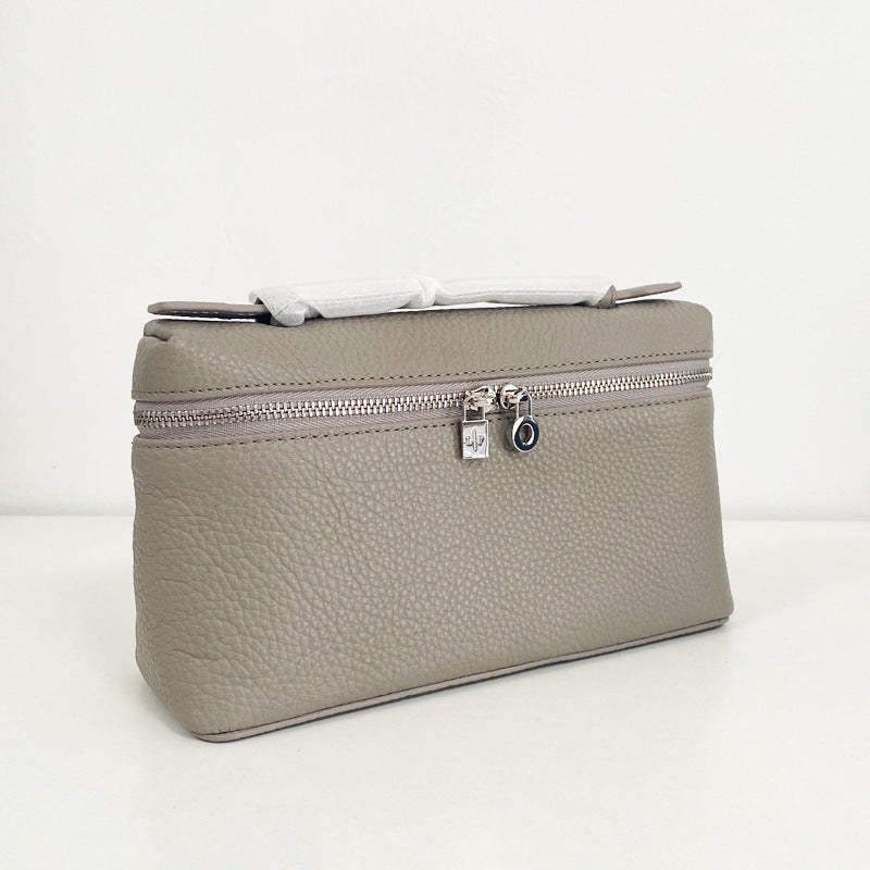 Cowhide Lunch Box Stylish Good Texture Pocket Simple Shoulder Bags