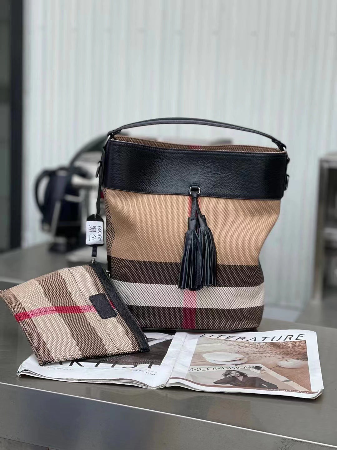 Women's Checked Portable Large Capacity Simple For Crossbody Bags