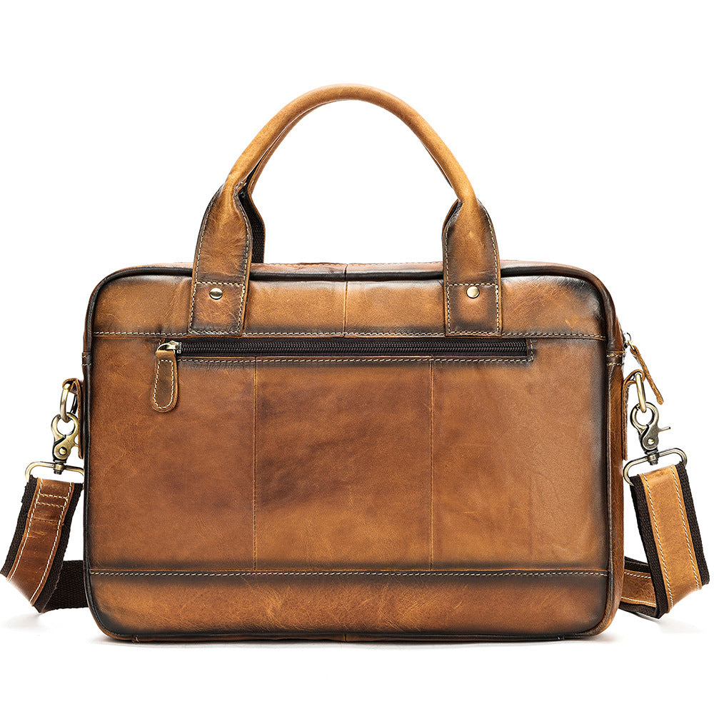 Men's First Layer Cowhide Leather Computer Men's Briefcases