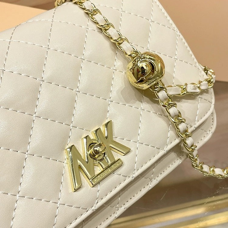 Women's Simple Sheepskin Chain Style Diamond Crossbody Bags