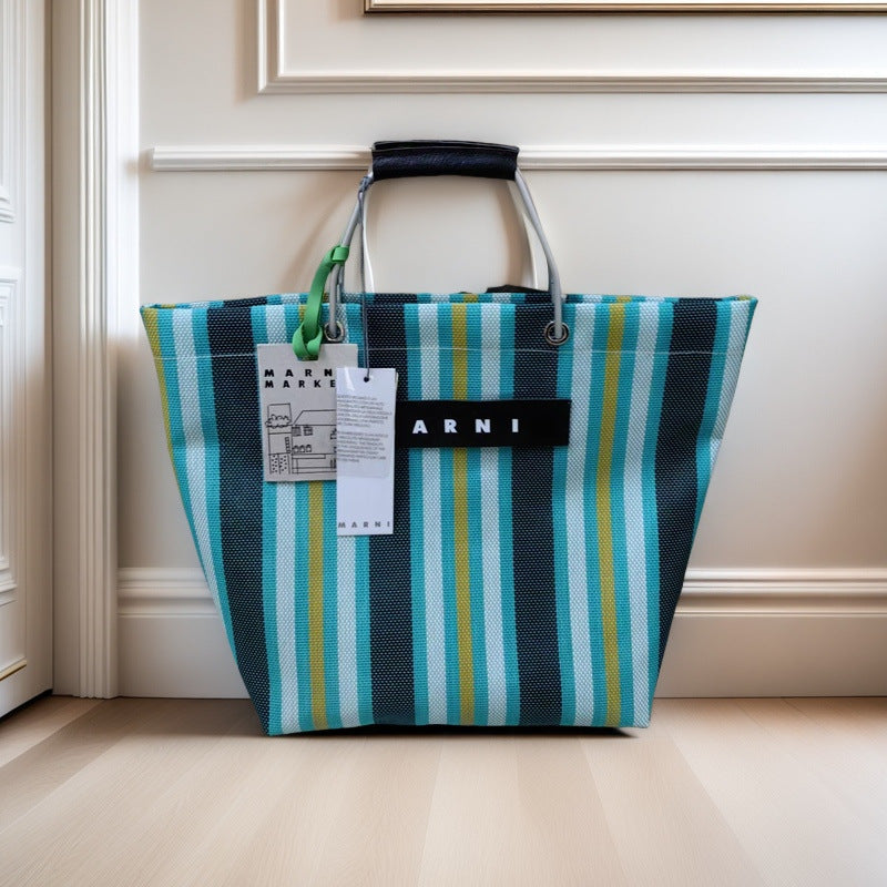 Xi Straw Woven Leisure Shopping Colorful Handbags