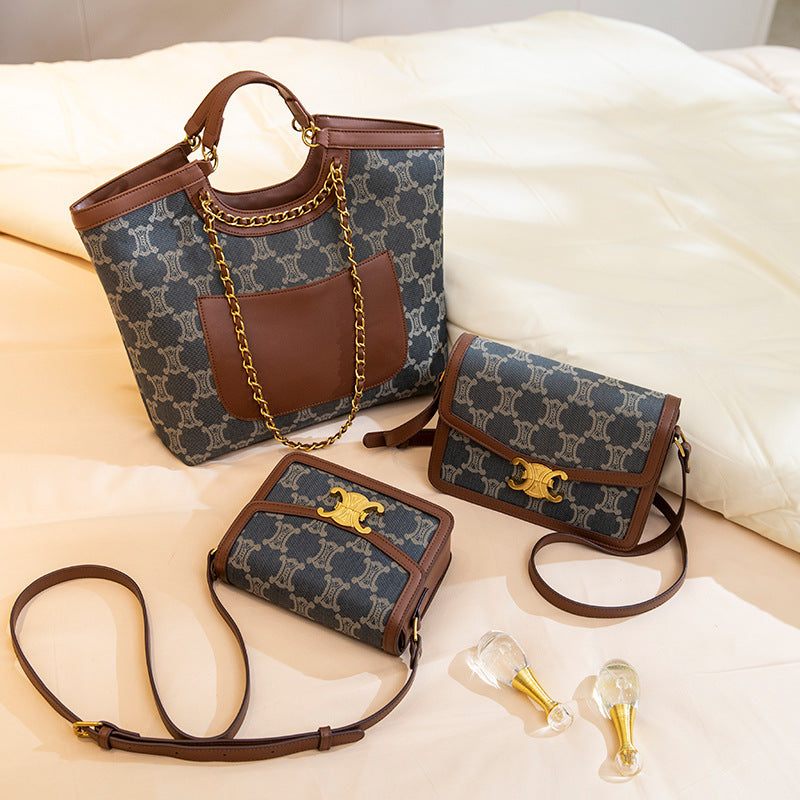 Fashion Versatile Arc Jacquard Chain Underarm Tote Bags