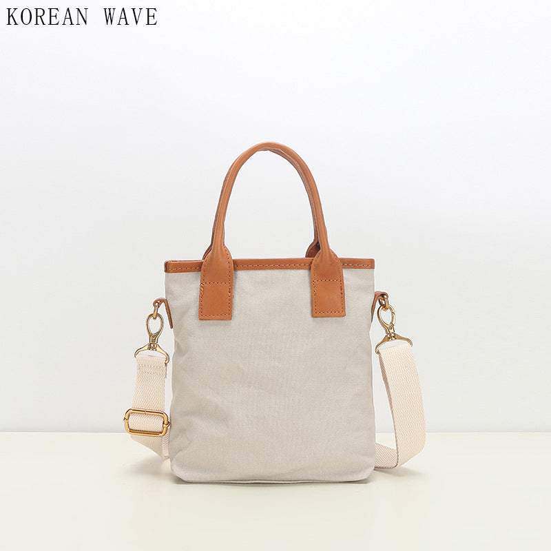 Women's Design Canvas With Leather Daily Commuter Small Square Bags