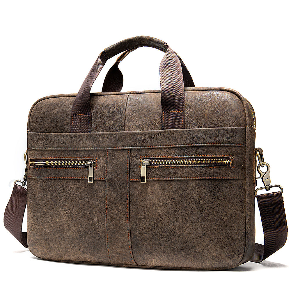 Men's Leather Business First Layer Cowhide Large Men's Briefcases