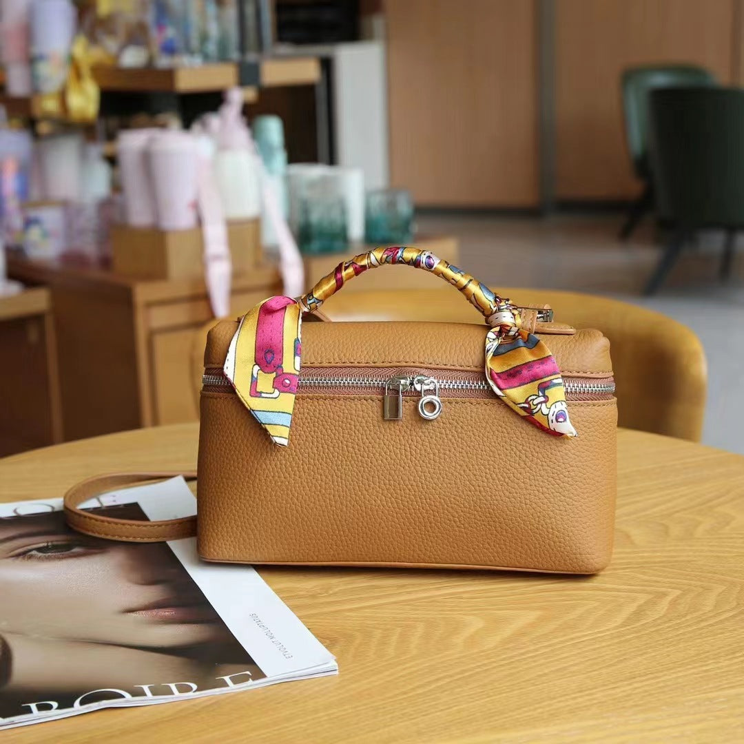 Women's First Layer Cowhide Box Fashion Portable Crossbody Bags