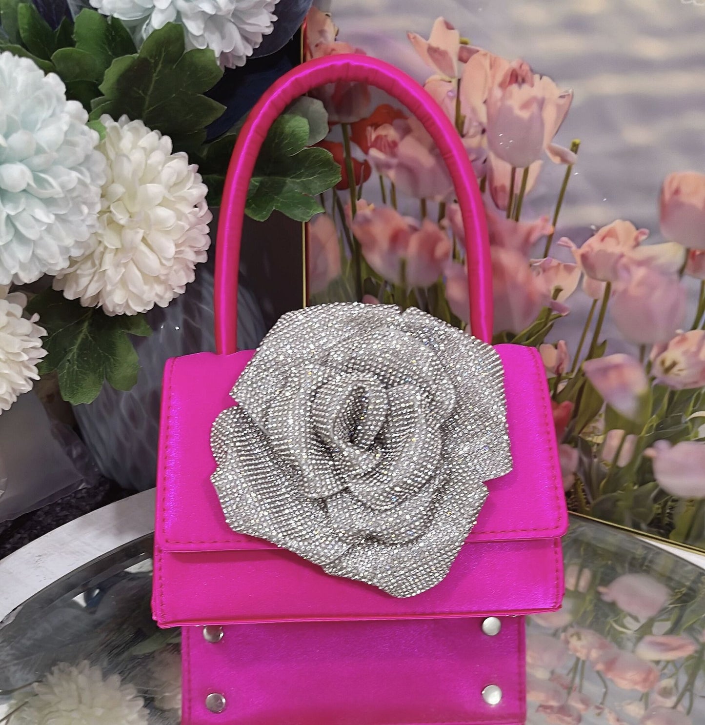 French Style Personalized Diamond Rose Super Popular Shoulder Bags