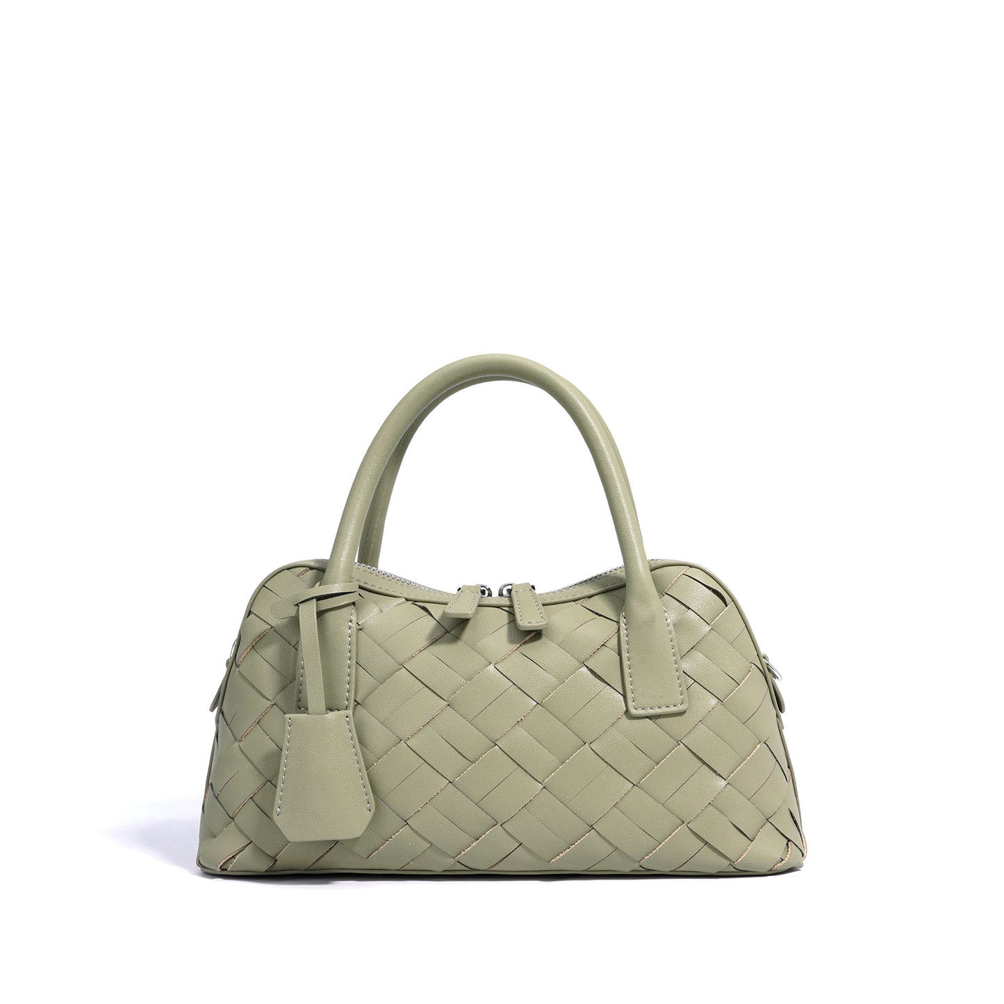 Women's Bowling Leather Hand-woven Underarm Commuting Shoulder Bags
