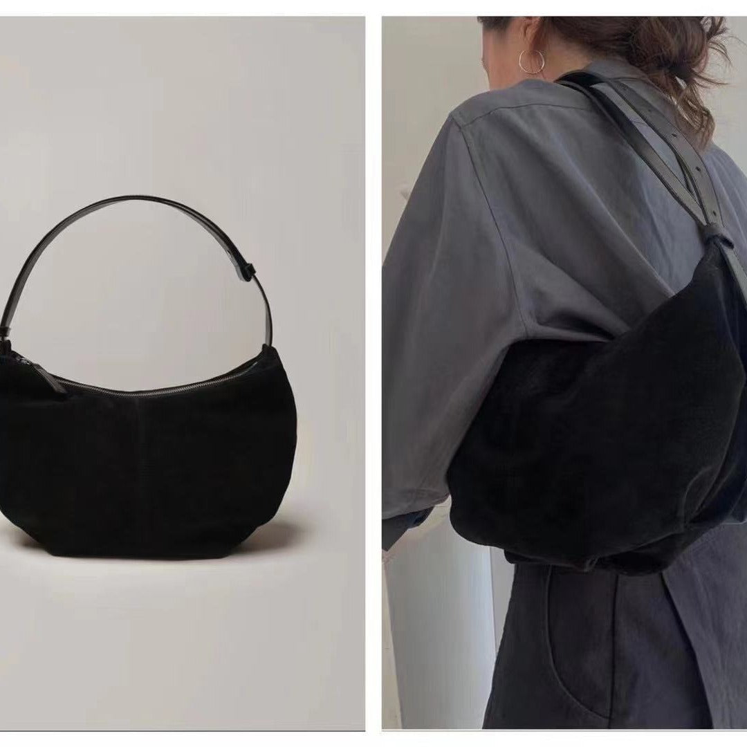 Durable Niche Underarm Vintage Suede Dumpling Shoulder Bags