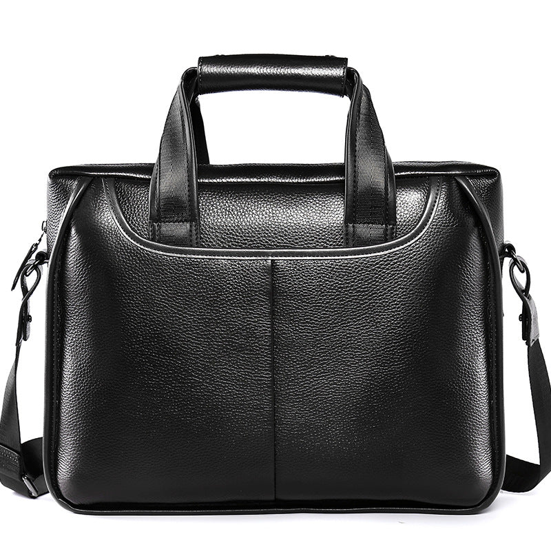 Men's Message Horizontal First Layer Litchi Pattern Men's Briefcases