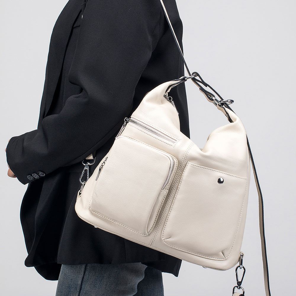 Women's Genuine Leather Made Korean Versatile First Layer Cattlehide Fashion Backpacks