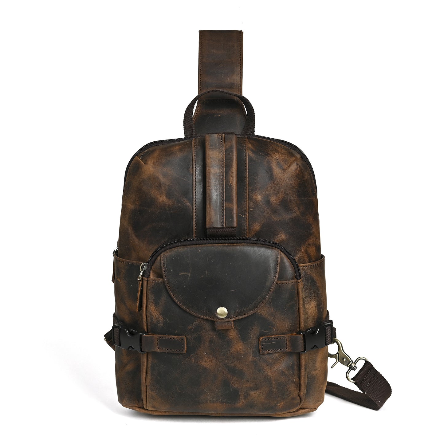 Men's First Layer Crazy Horse Leather Retro Inch Men's Messenger Bags