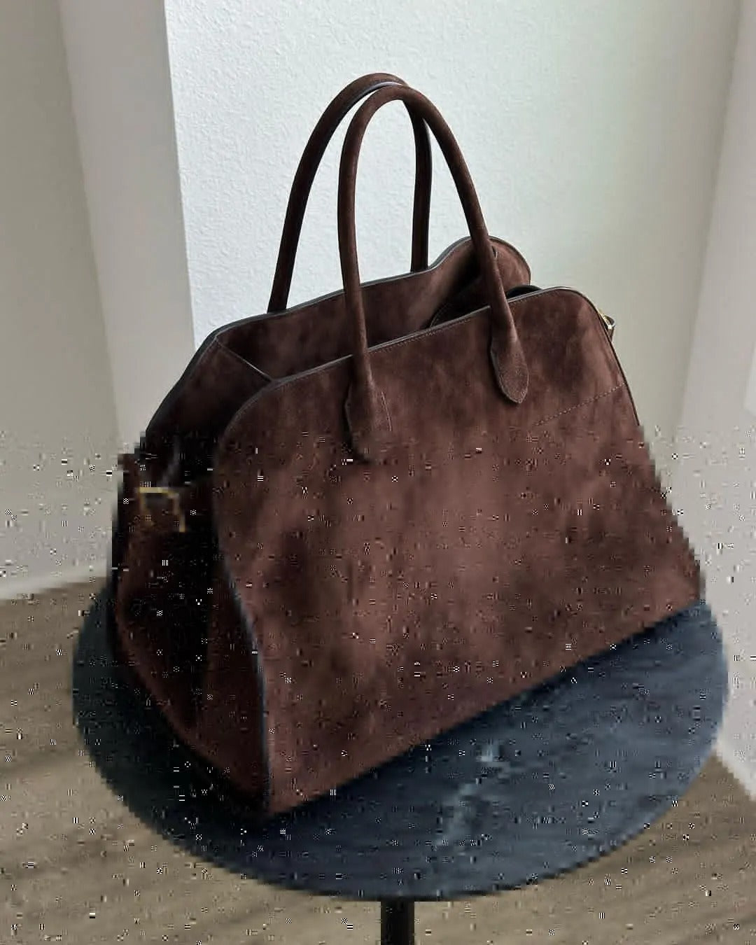 Elegant Suede Cowhide Commuter Texture Leather Handbags