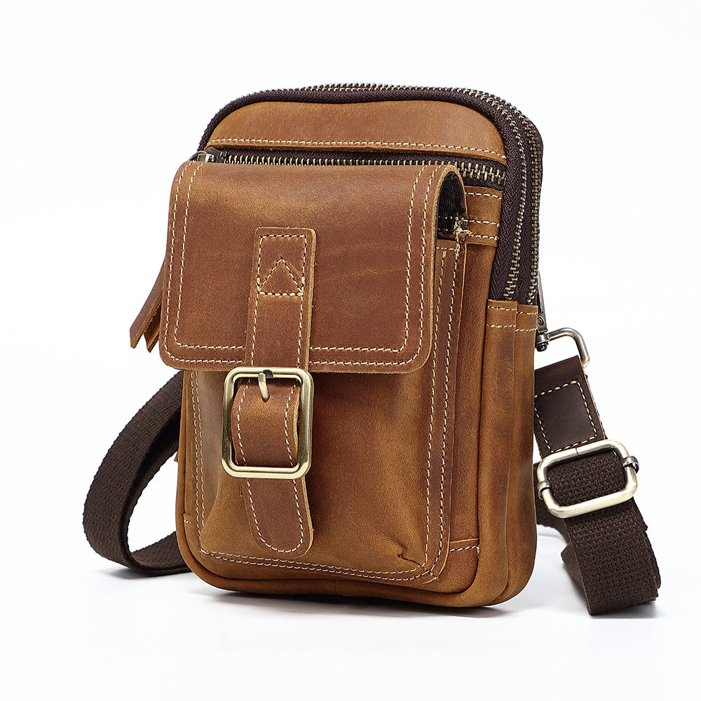 Men's First Layer Cowhide Mobile Genuine Leather Men's Messenger Bags