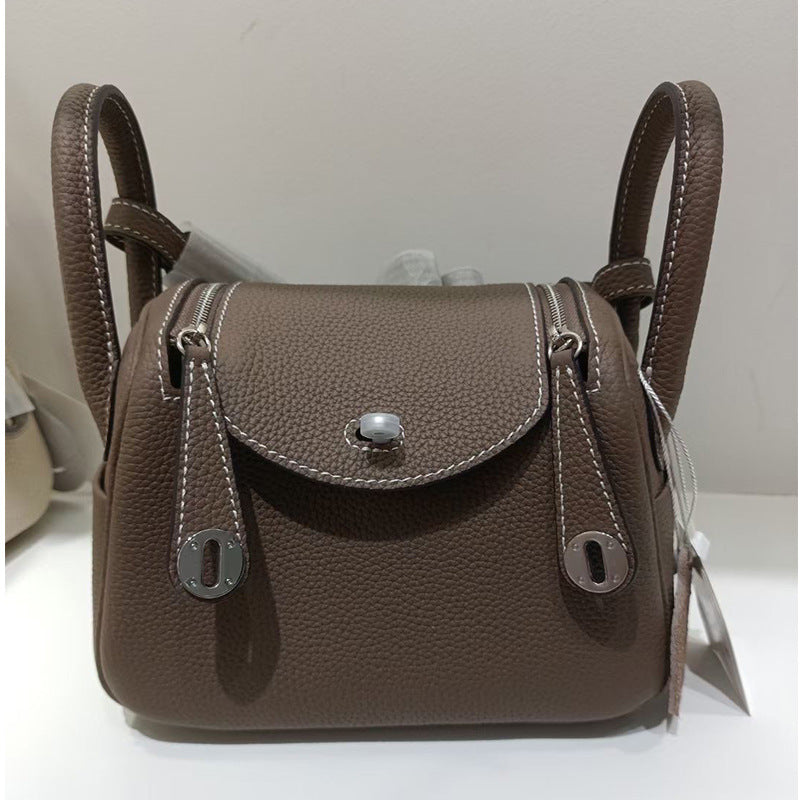 Women's Cowhide Mother Doctor Genuine Leather Portable Pillow Shoulder Bags