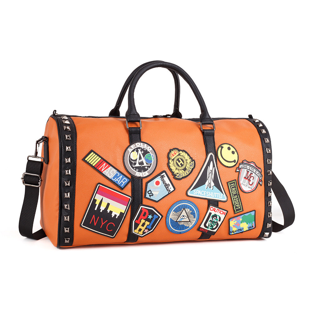 Men's Capacity Fashion Badge Short Distance Workout Men's Handbags