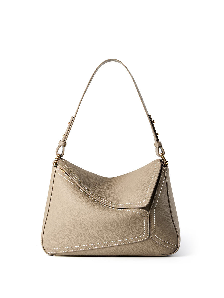 Women's Leather Geometry Pillow Commute First Layer Tote Bags